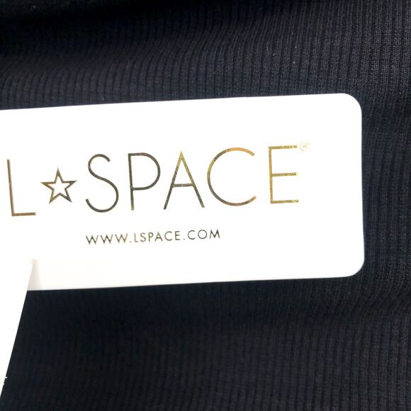 L*SPACE Women's Alana Mini Dress Medium Black One Shoulder Ruched NWT - Picture 12 of 14